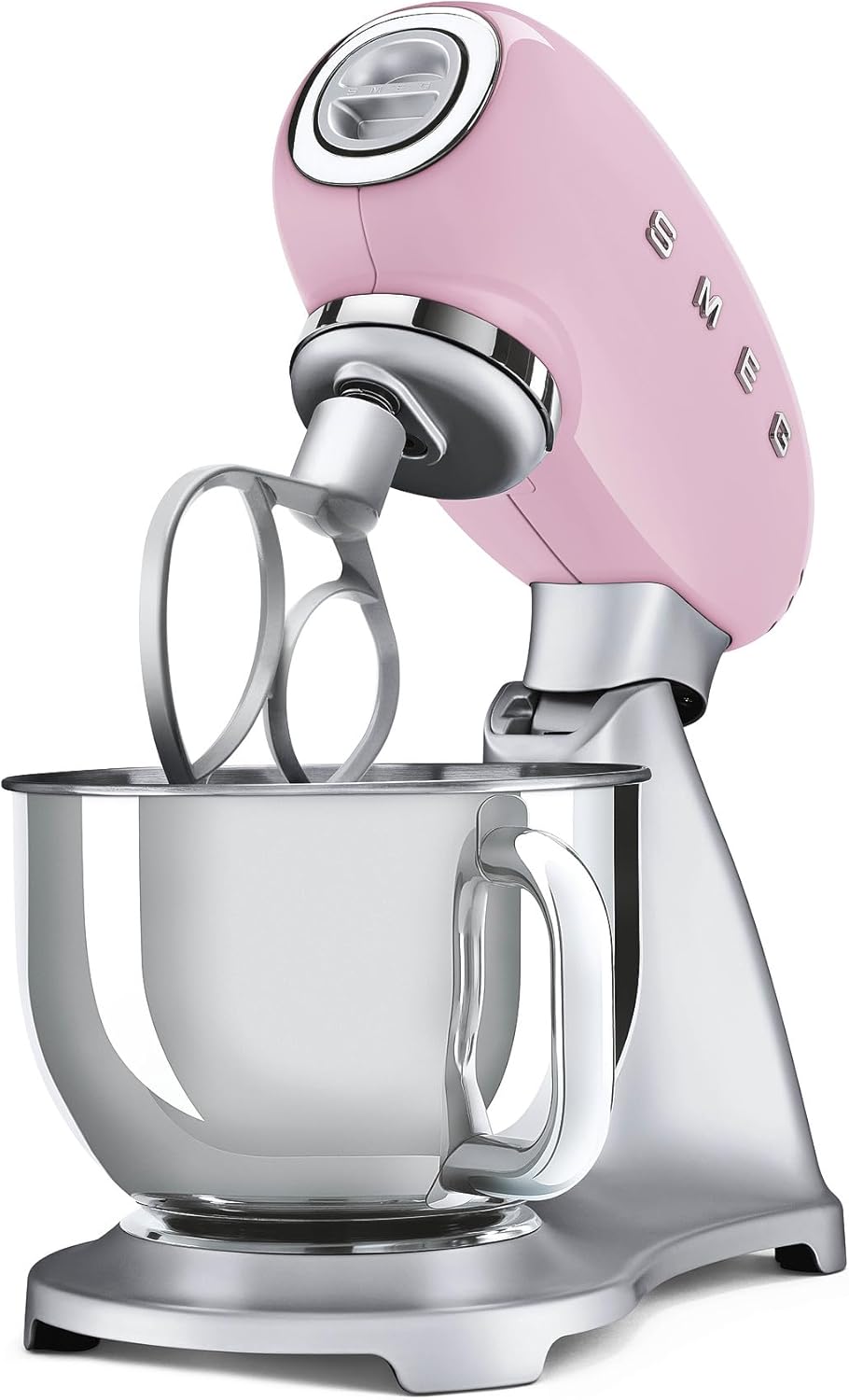Smeg, Robot Pâtissier SMF02BLEU, 10 Niveaux de Vitesse, Fonction Mise en Marche Progressive, Bol 4,8 L, Verrouillage Moteur de Sécurité, Batteur Plat, Crochet et Couvercle Fournis, 800W, Noir