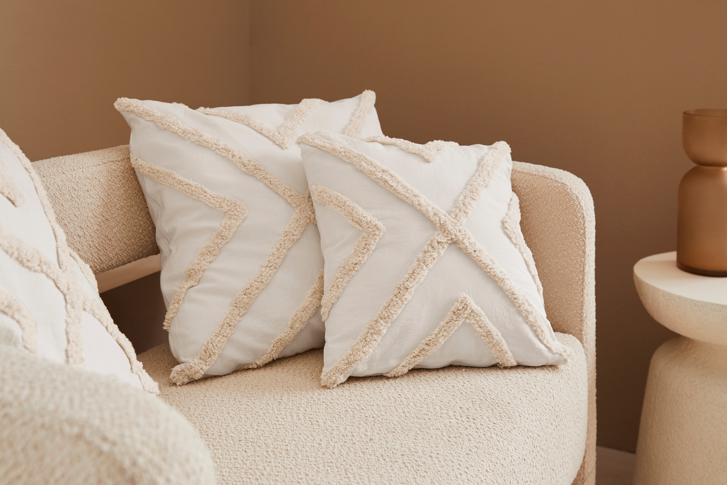 LeGer Home by Lena Gercke Dekokissen »Sidonie« 2-er Set, Hoch-Tief Design, Kissenhüllen ohne Füllung, zwei Grössen