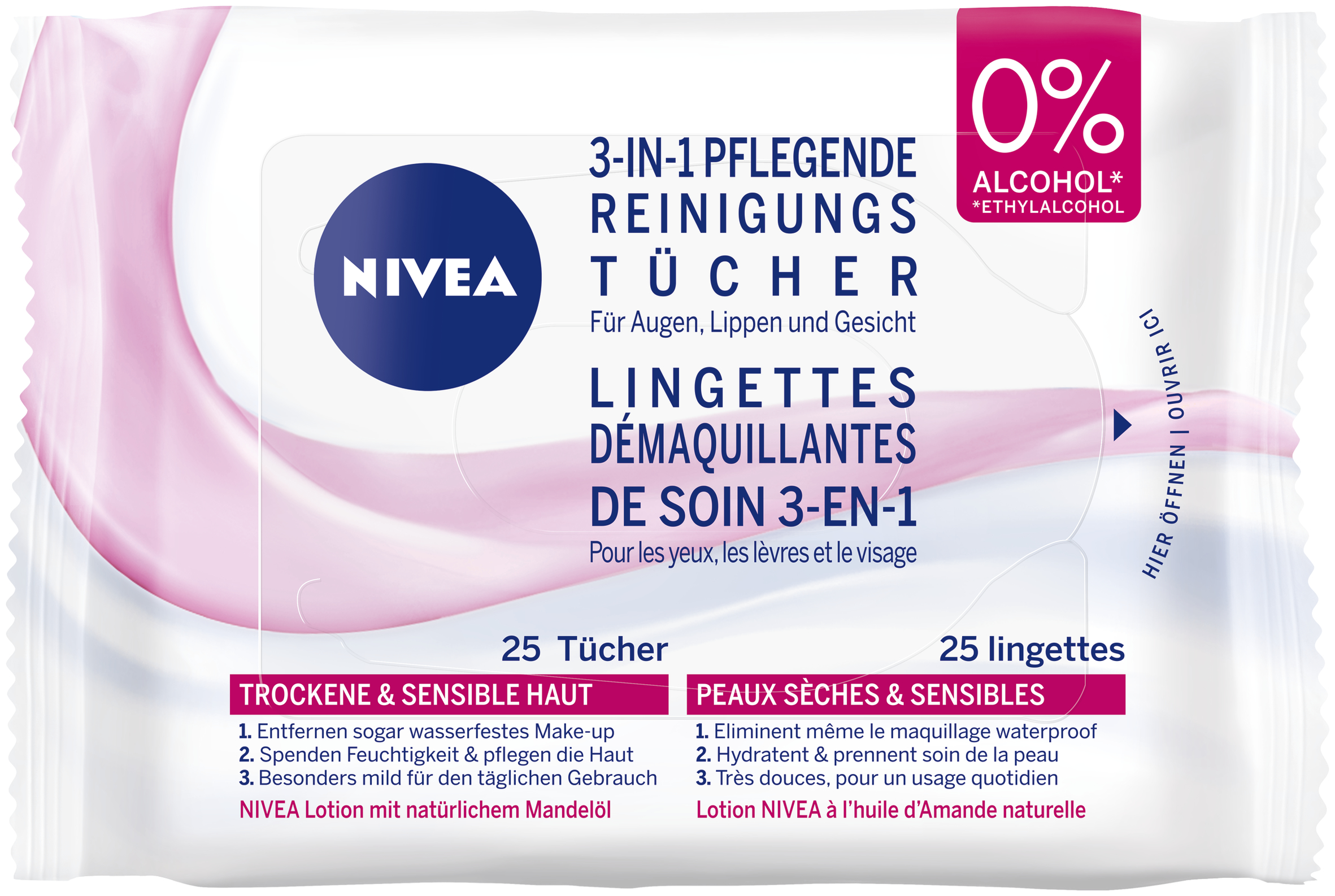Nivea Reinigungstücher<br>25 Stück, pflegend