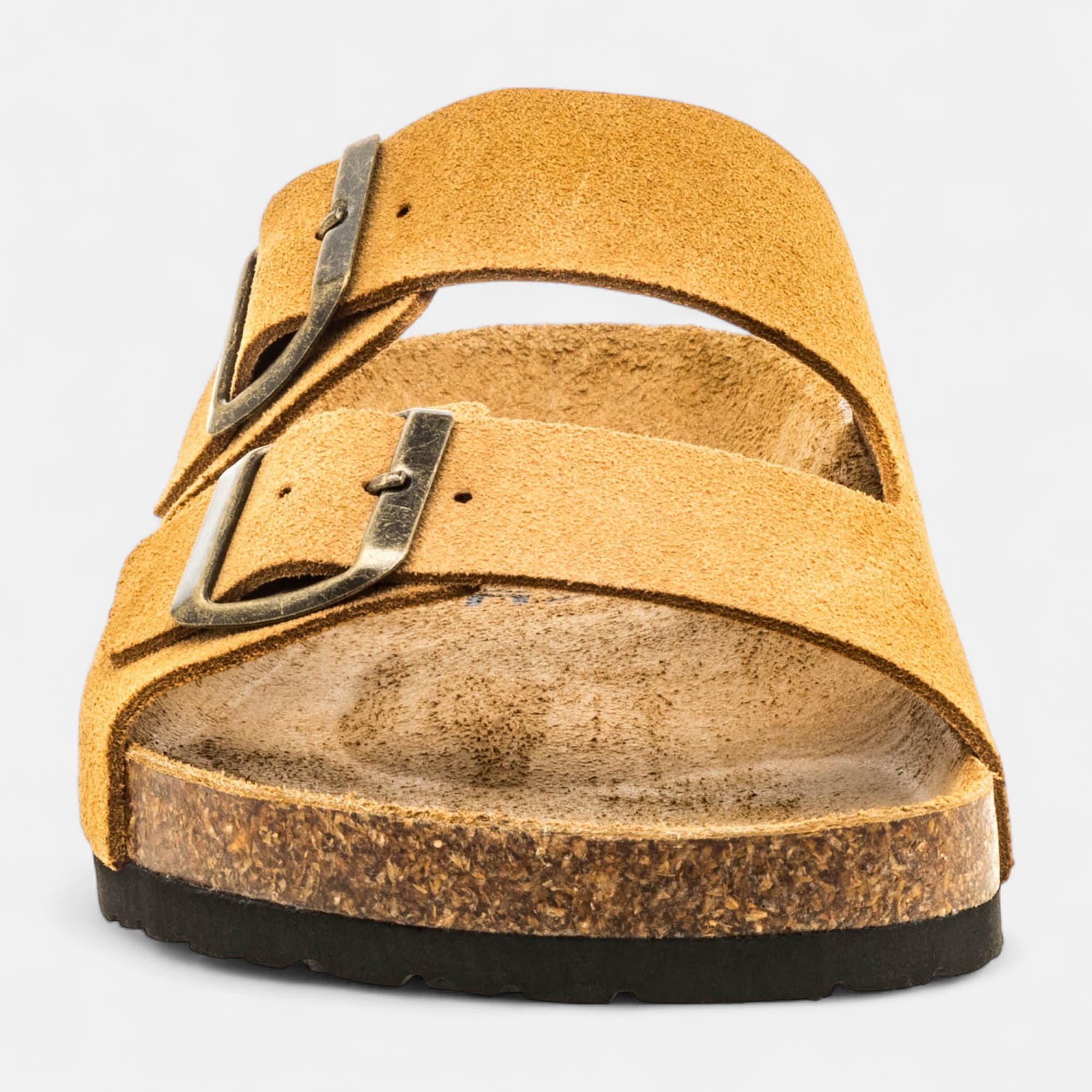Mules semelle liège Homme en cuir beige