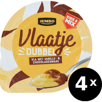 Jumbo vlaatje met vanille- & chocoladesmaak 4 x 200g