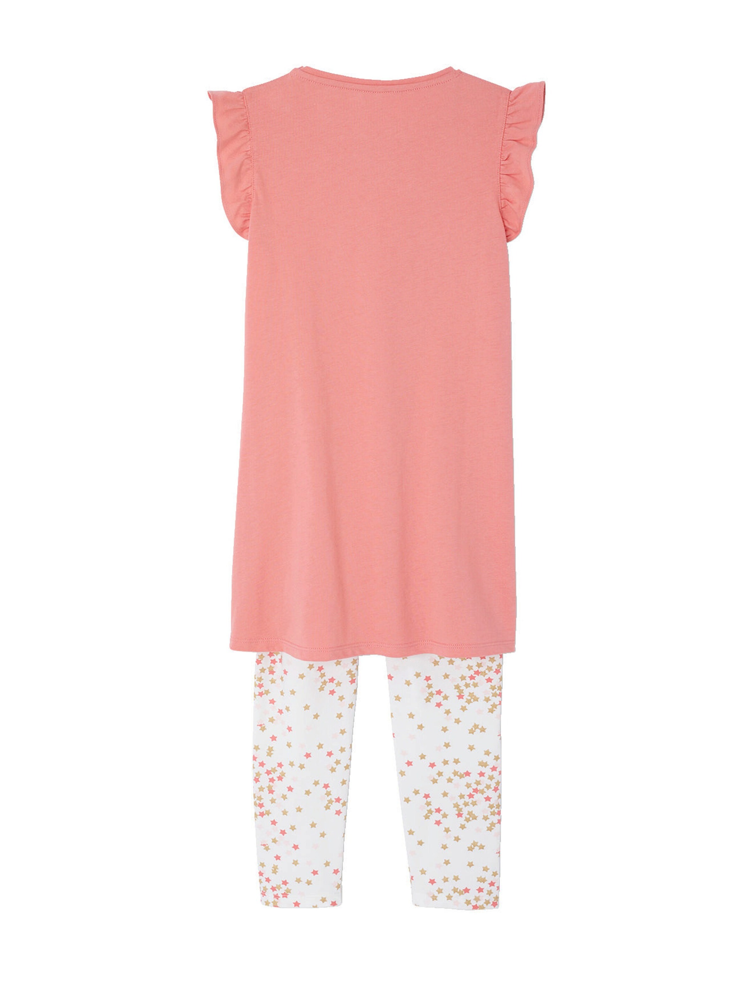 Vertbaudet Mädchen-Set: Nachthemd, Leggings, Einhornmaske rosa