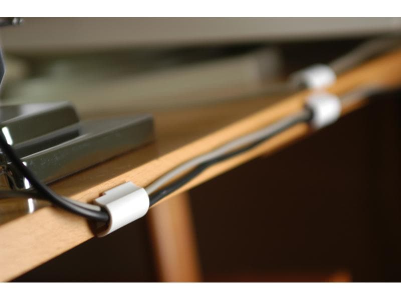 tesa Kabel-Clip 5 Stück Kabel-Clip mit Powerstrips-Befestigung, 5 Clips, weiss