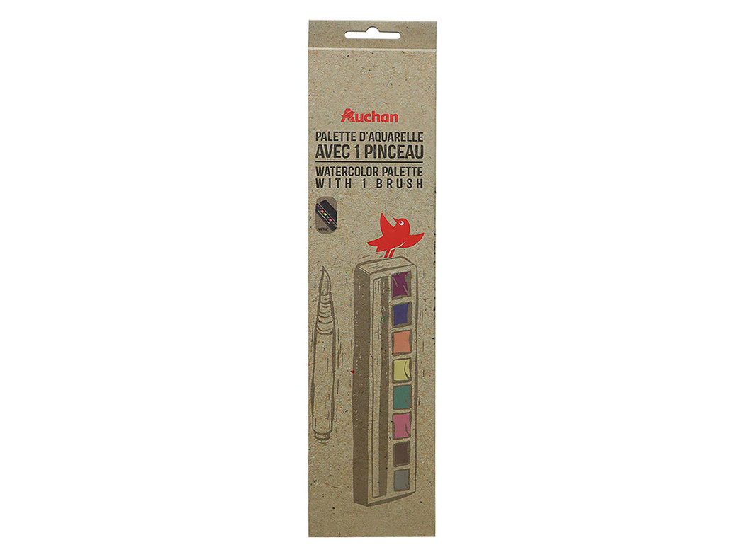 PALETA DE AGUARELAS AUCHAN COM PINCEL