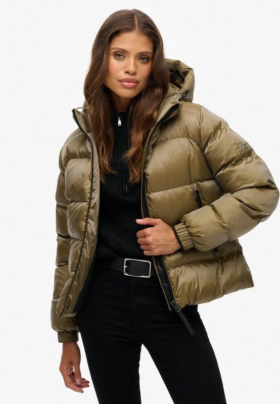 Superdry Puffer Jas Luxe Sports Zwart dames