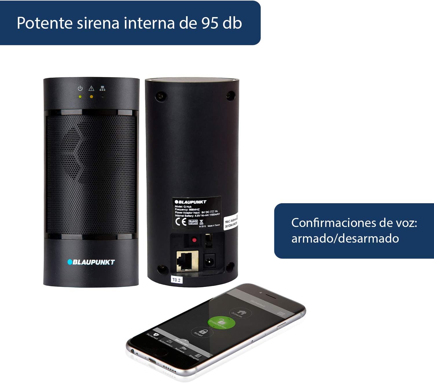 Blaupunkt Q3100 Smart Home Alarmanlage Starter Kit, Schwarz