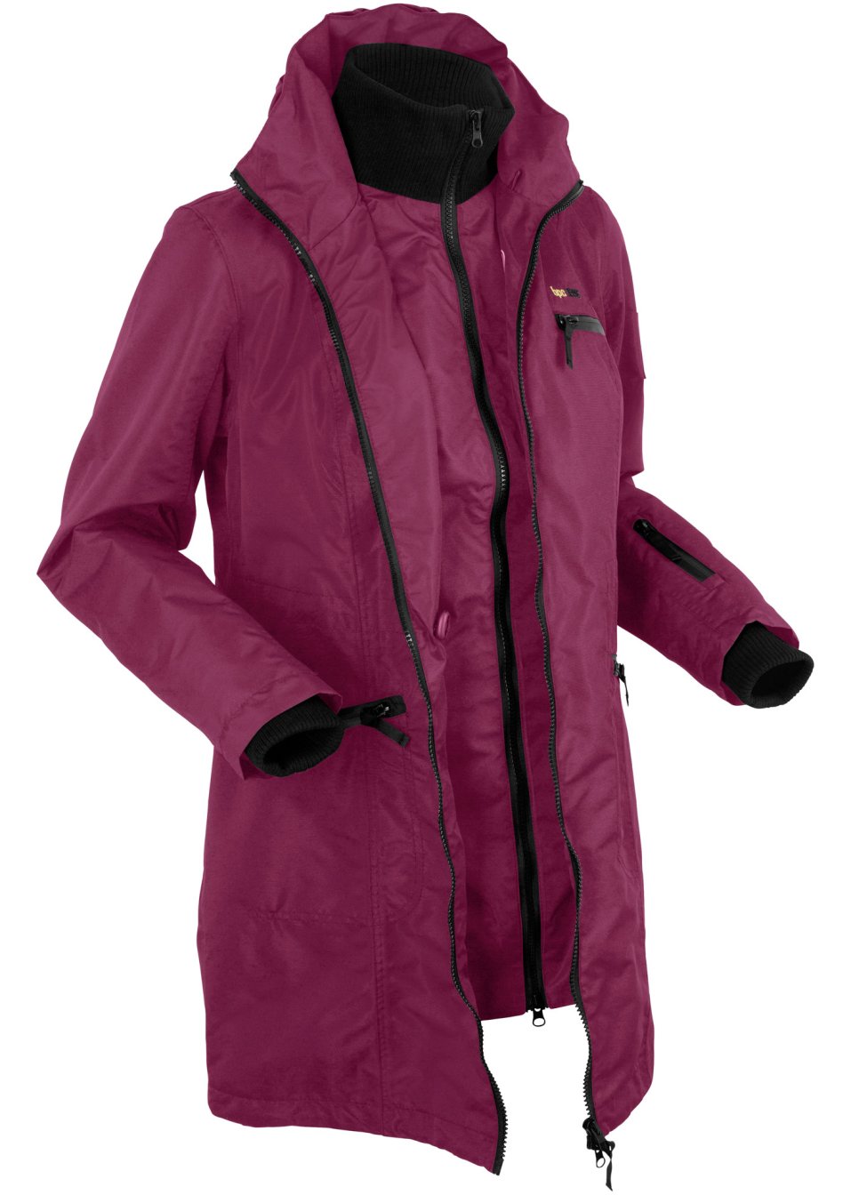 Parka outdoor fonctionnelle 2 en 1 à capuche, imperméable