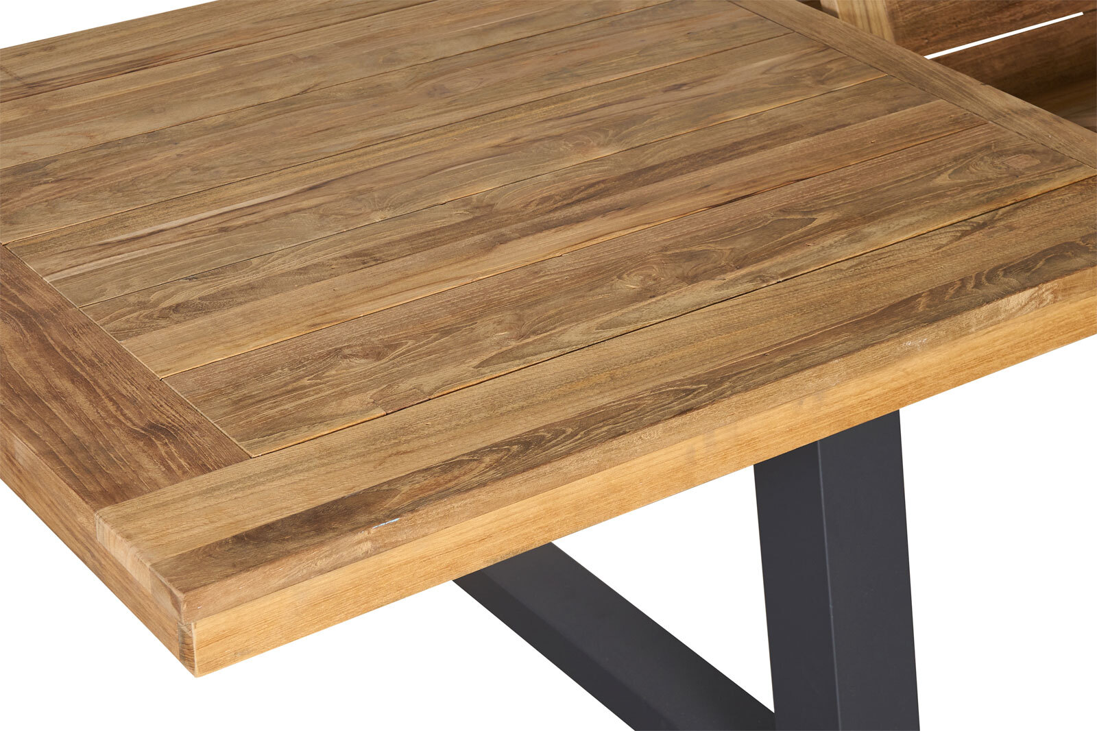Garden FLAIR Gartentisch OLI 220-300 x 100 cm sandschwarz /Teak
