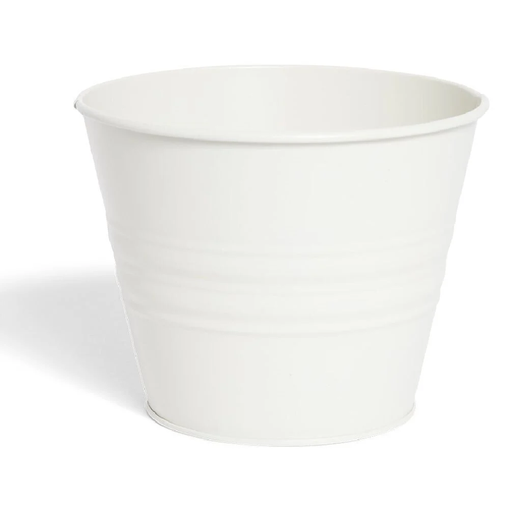 Pot métal beige Ø16xH13cm