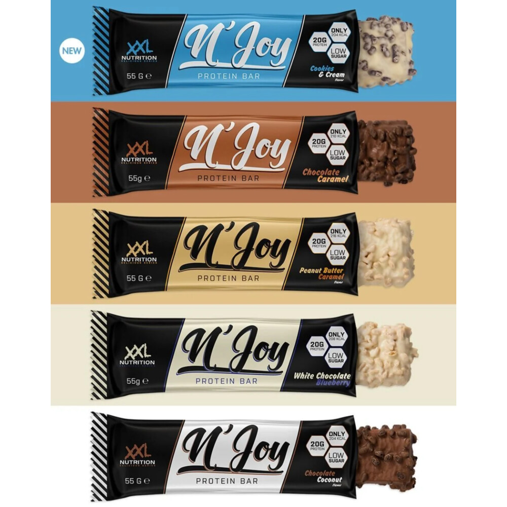 15x XXL Nutrition NJOY Proteïne Bar Pindakaas Caramel55 gr