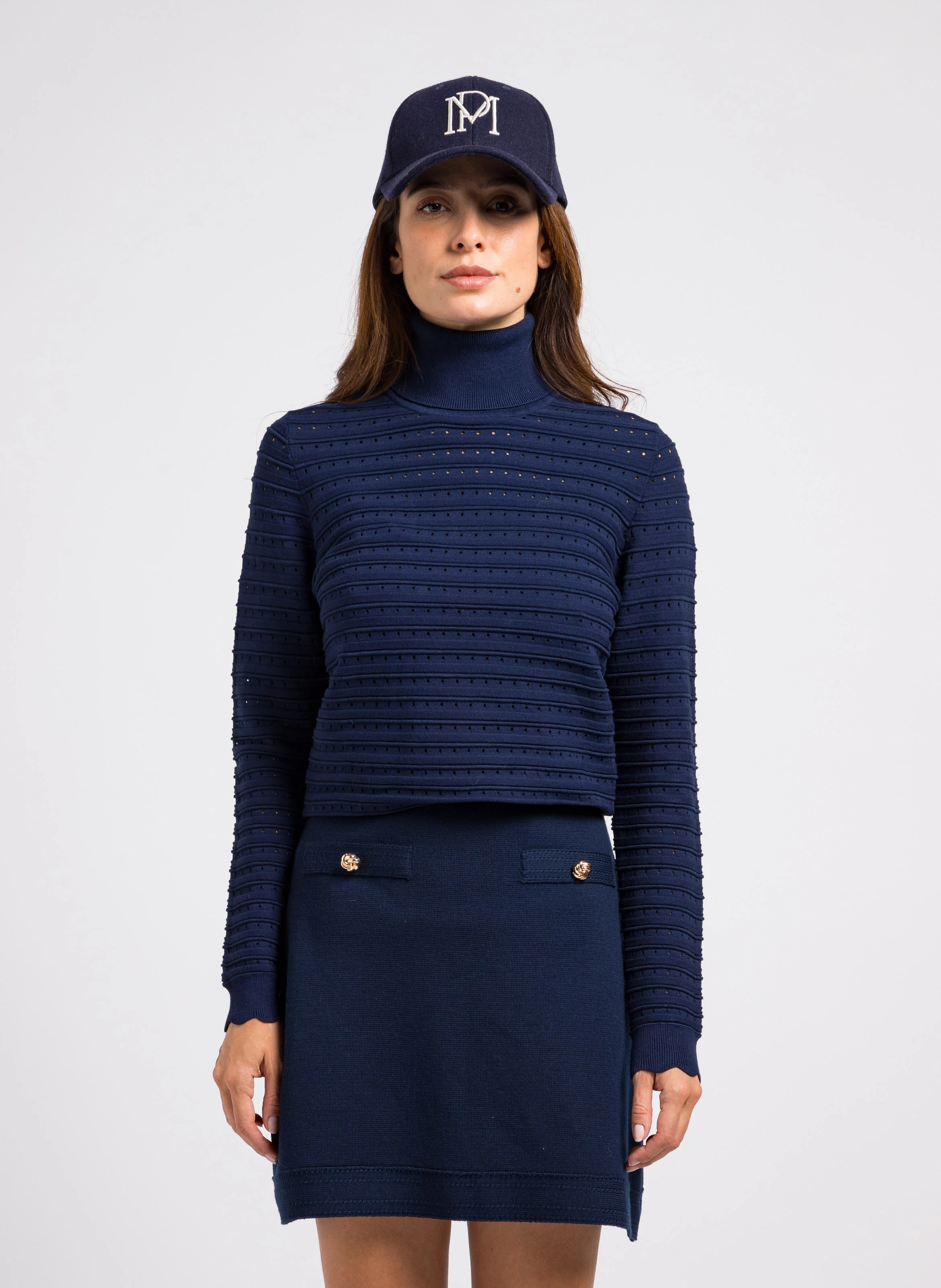 MARY - Pull col roulé| Bleu