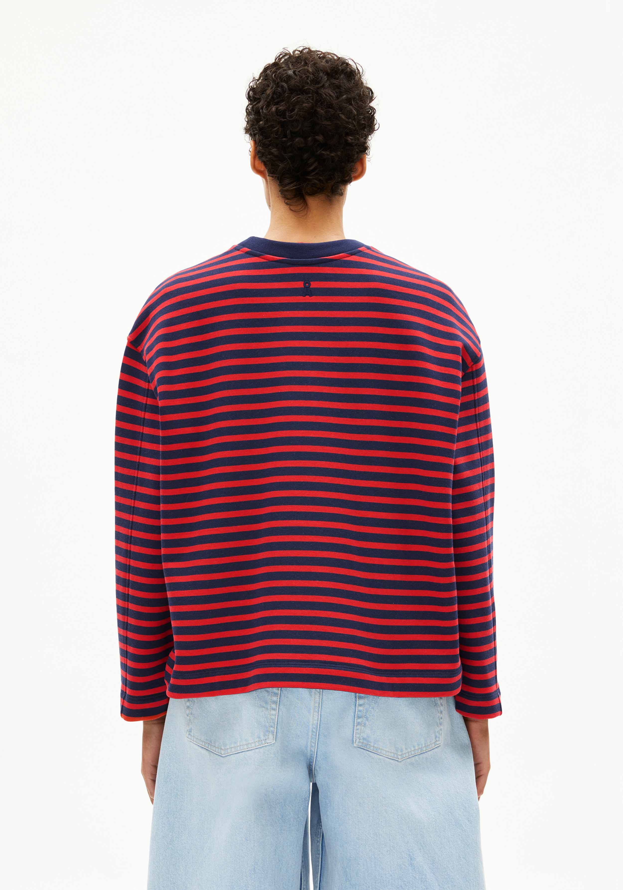 Armedangels Sweatshirt Frankaa Maarlen Stripe Tinted Navy-Candy Apple
