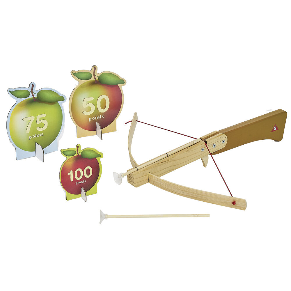 Arbalette avec 2 fléchettes et 3 cibles en bois certifié FSC®