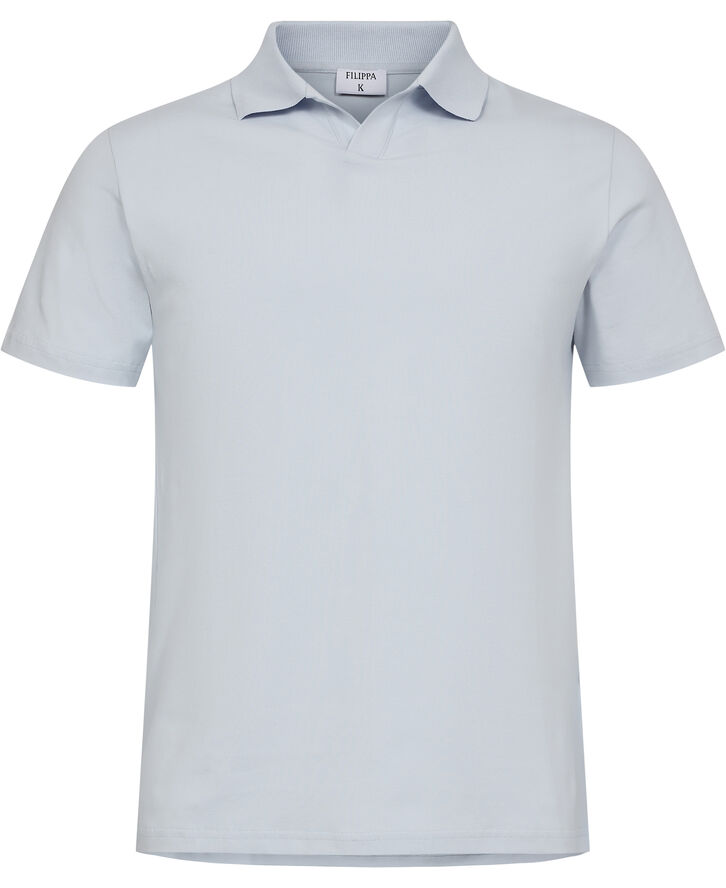Filippa K Stretch Cotton Polo T-Shirt Ice blue