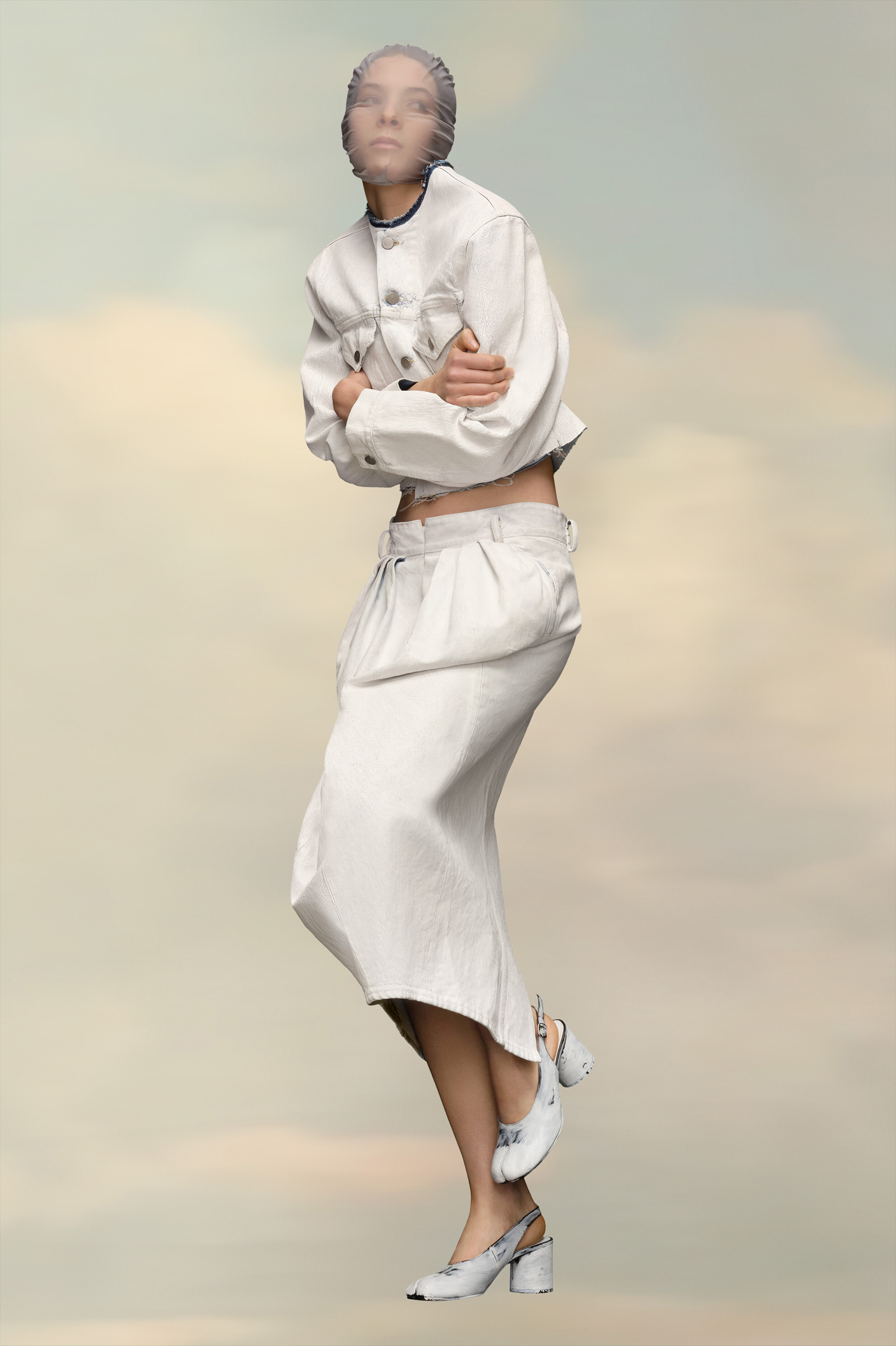 Jupe midi en jean pour femme