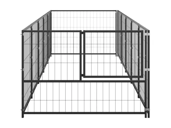 Chenil extérieur cage enclos noire 500 x 100 x 70 cm 02_0000540