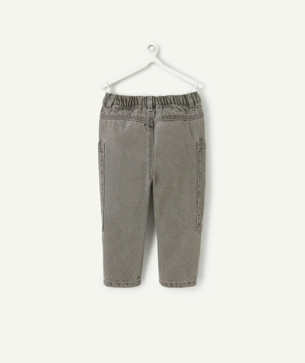 PANTALON RELAX BÉBÉ GARÇON LOW IMPACT GRIS AVEC POCHES