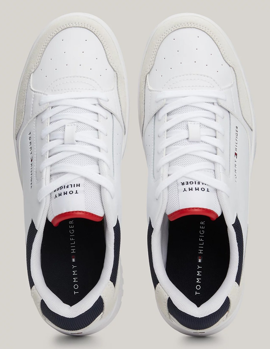 tommy hilfiger Basket de ville th basket core lth m blanc/beige/bleu