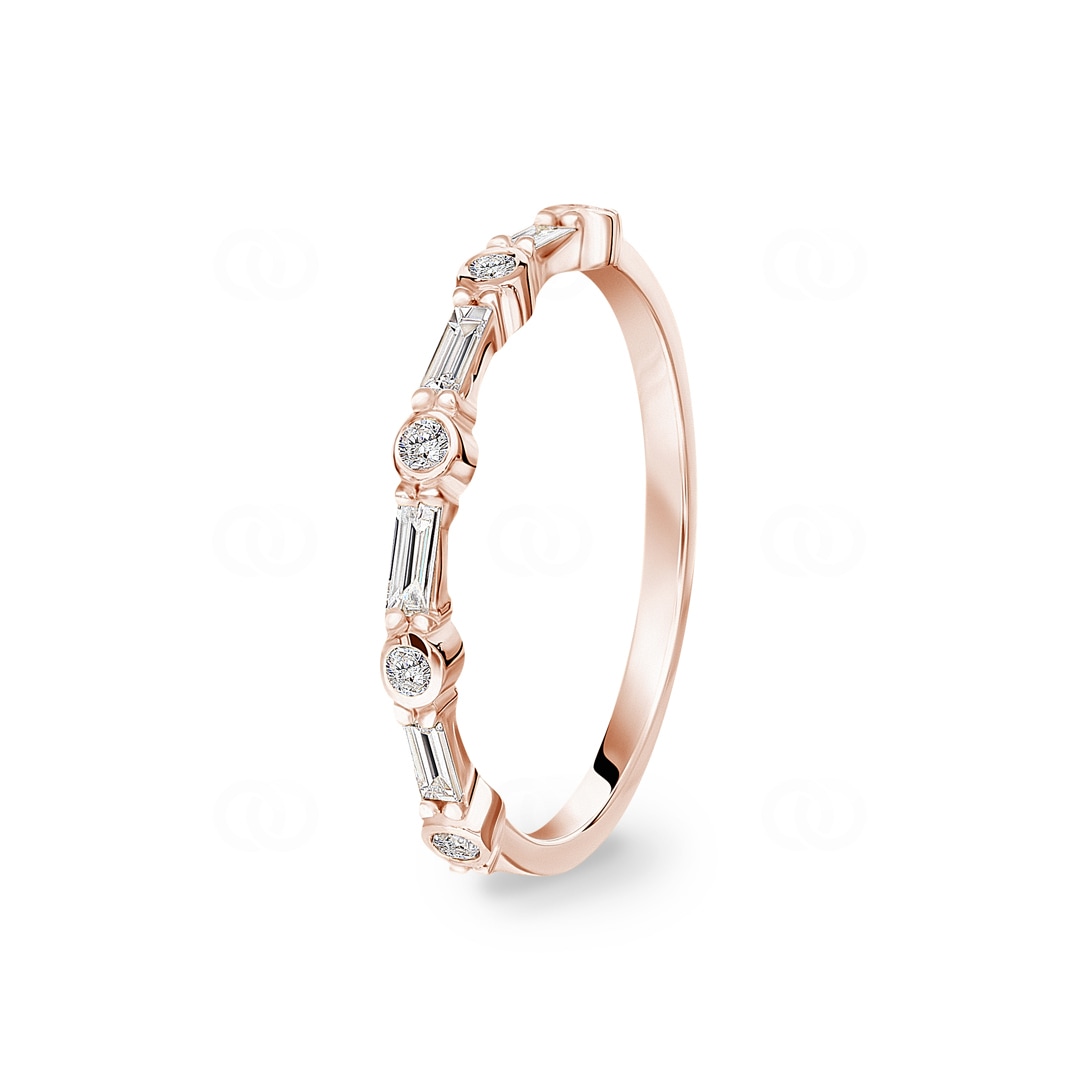 Damenring 750/18 K Roségold mit Diamanten 0.22 ct H/si