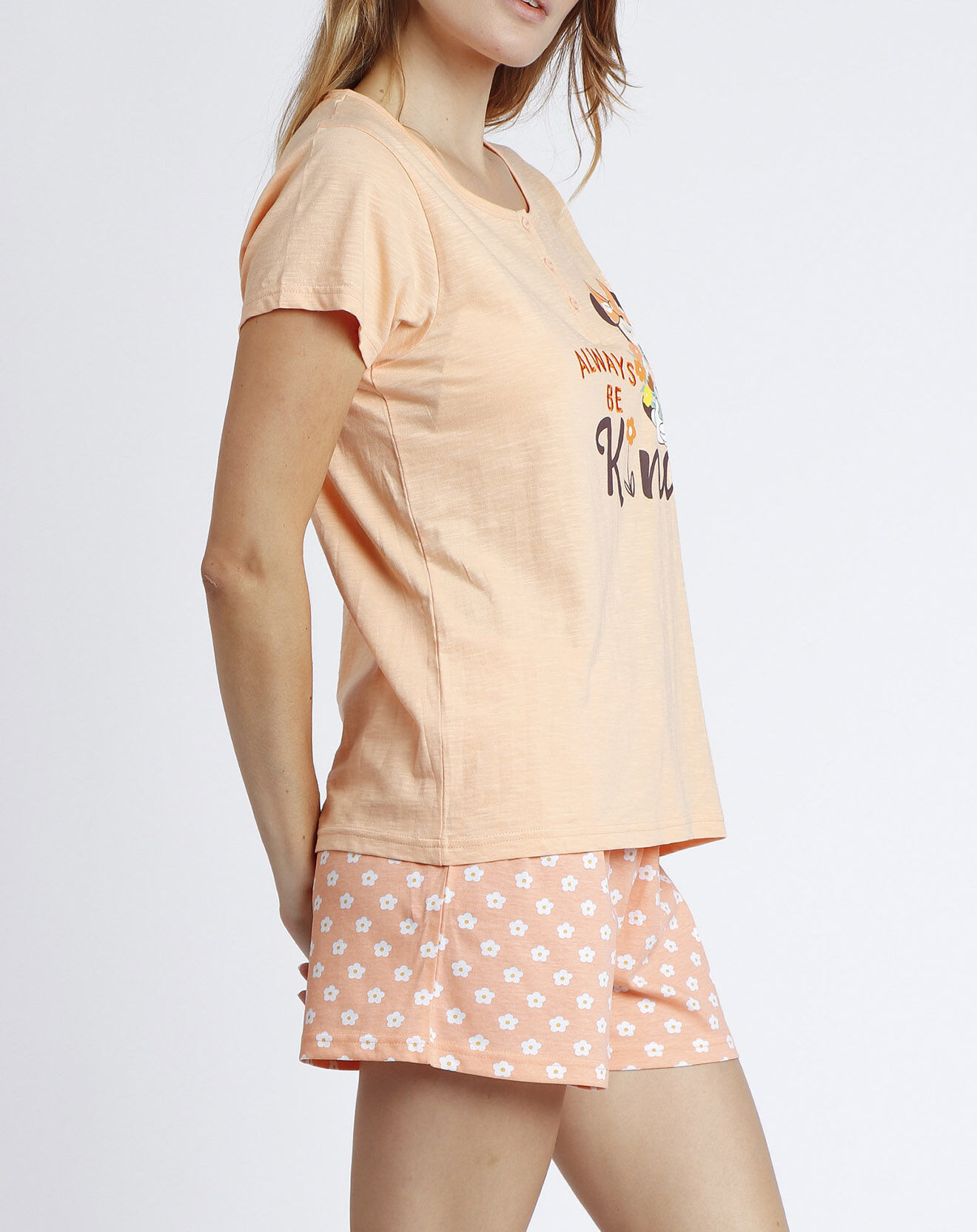 28 Pyjama T-Shirt & Short Delfine orange clair