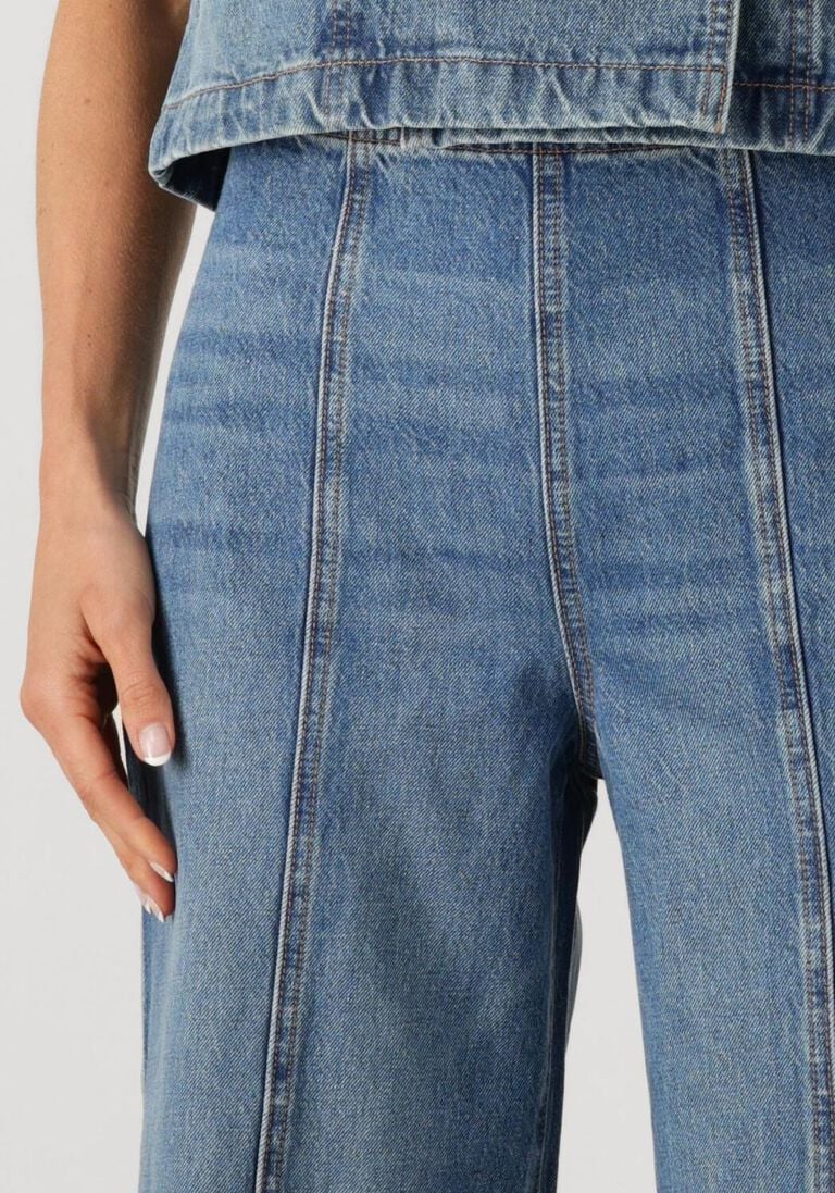 blauwe ulla johnson wide jeans the bianca wide leg jean