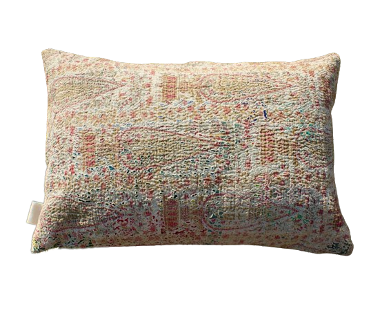 Kussen Kantha vintage 40x60 cm soft yellow pink natural