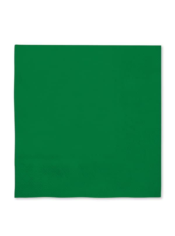 FUNIDELIA 16 Grønne servietter 33x33cm - Standard farger til dame og mann - 0