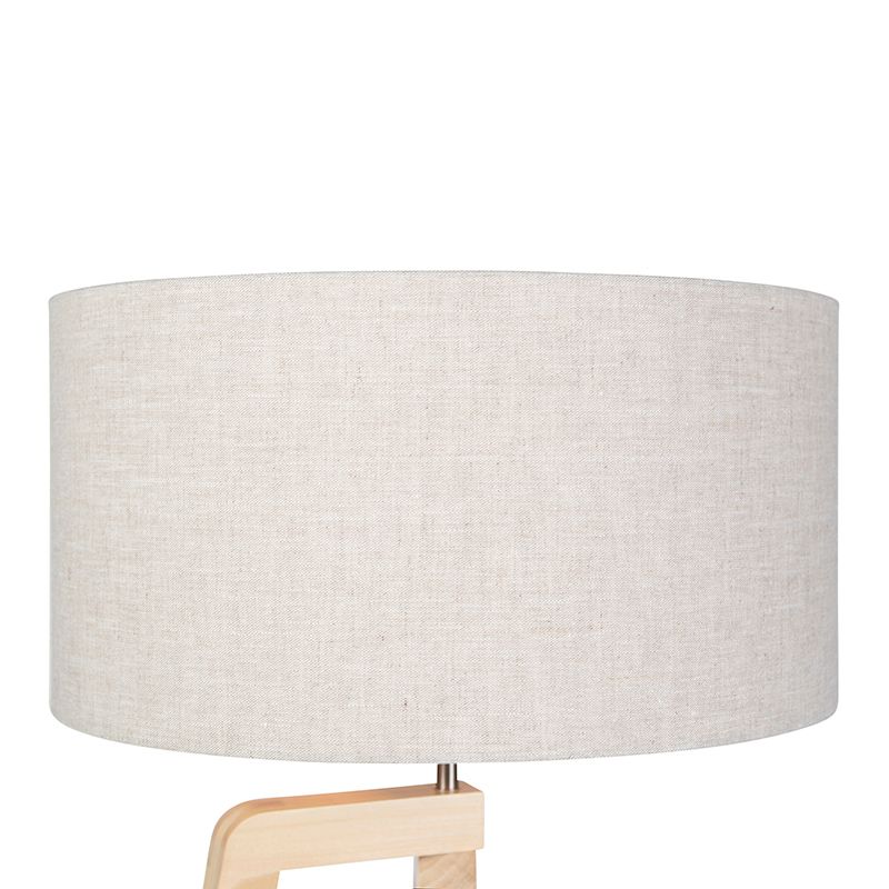 Vloerlamp tripod hout met peper kap 50 cm - Puros