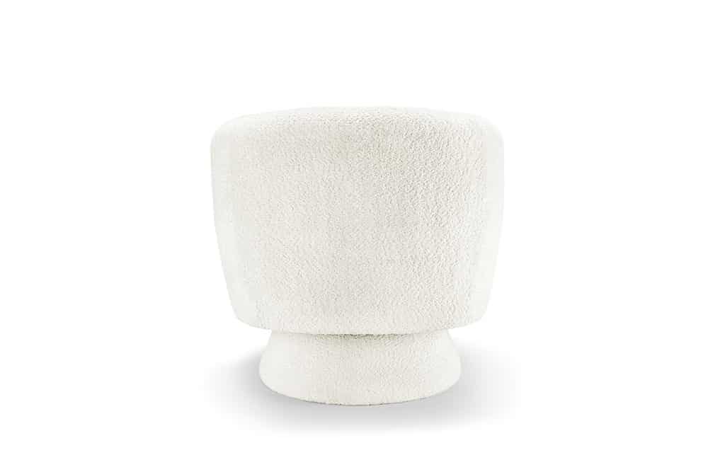 Drehbarer Design Sessel BOSSA NOVA weiß Bouclé