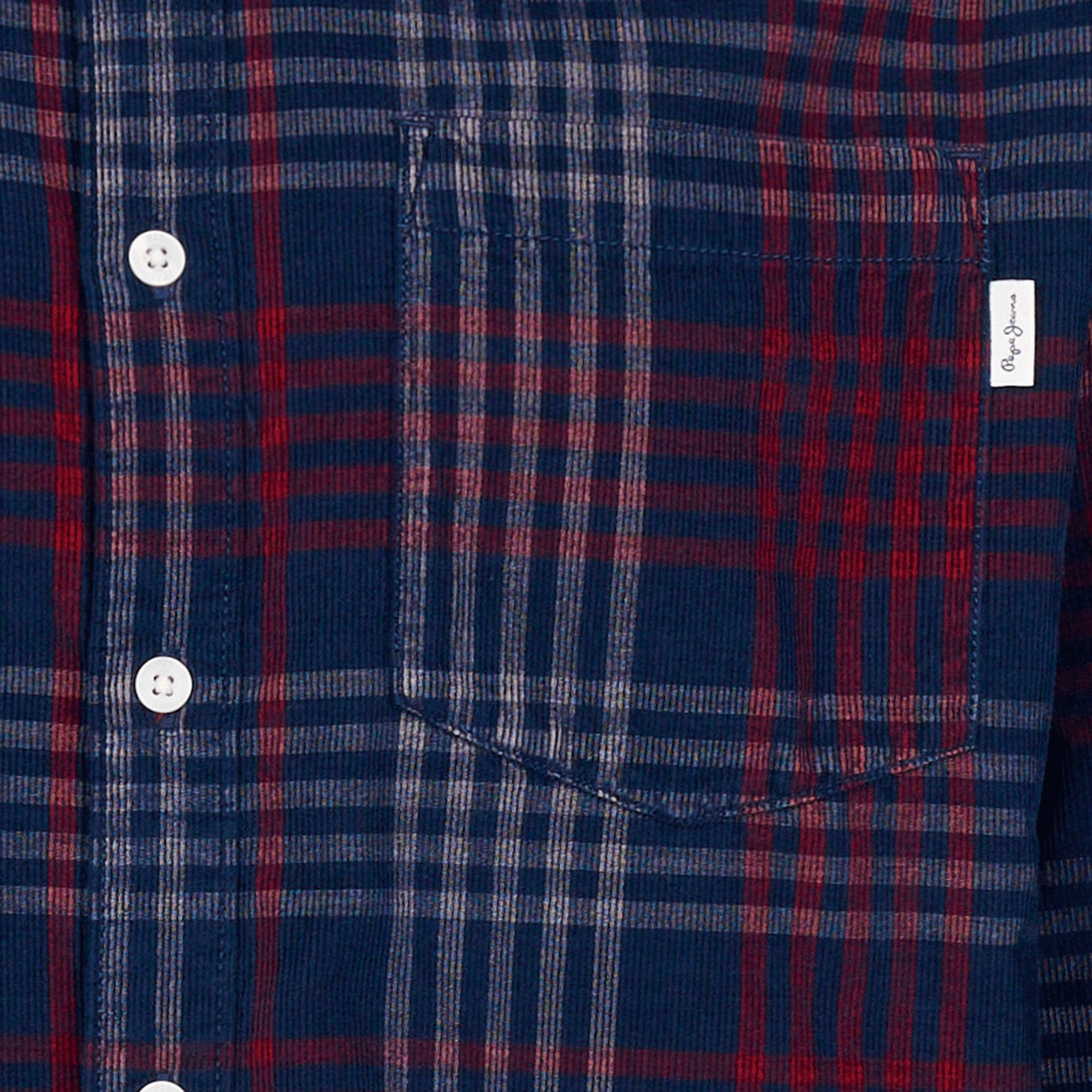 MARCUS - Chemise droite en coton à carreaux | Bleu