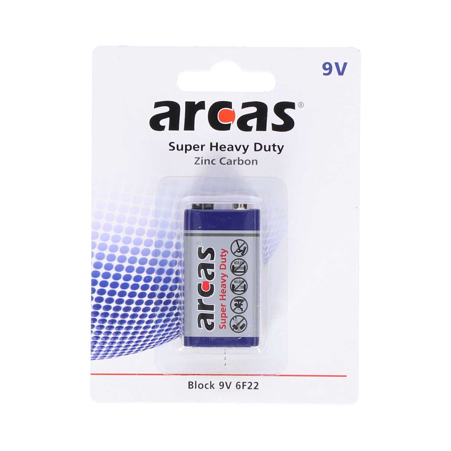 Arcas Zink-Kohle 9V Block Batterie