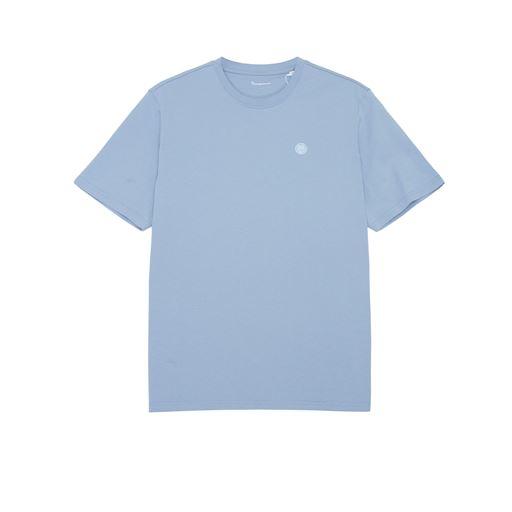 Knowledge Cotton Apparel Loke Badge T-shirt, Asley Blue, XXL