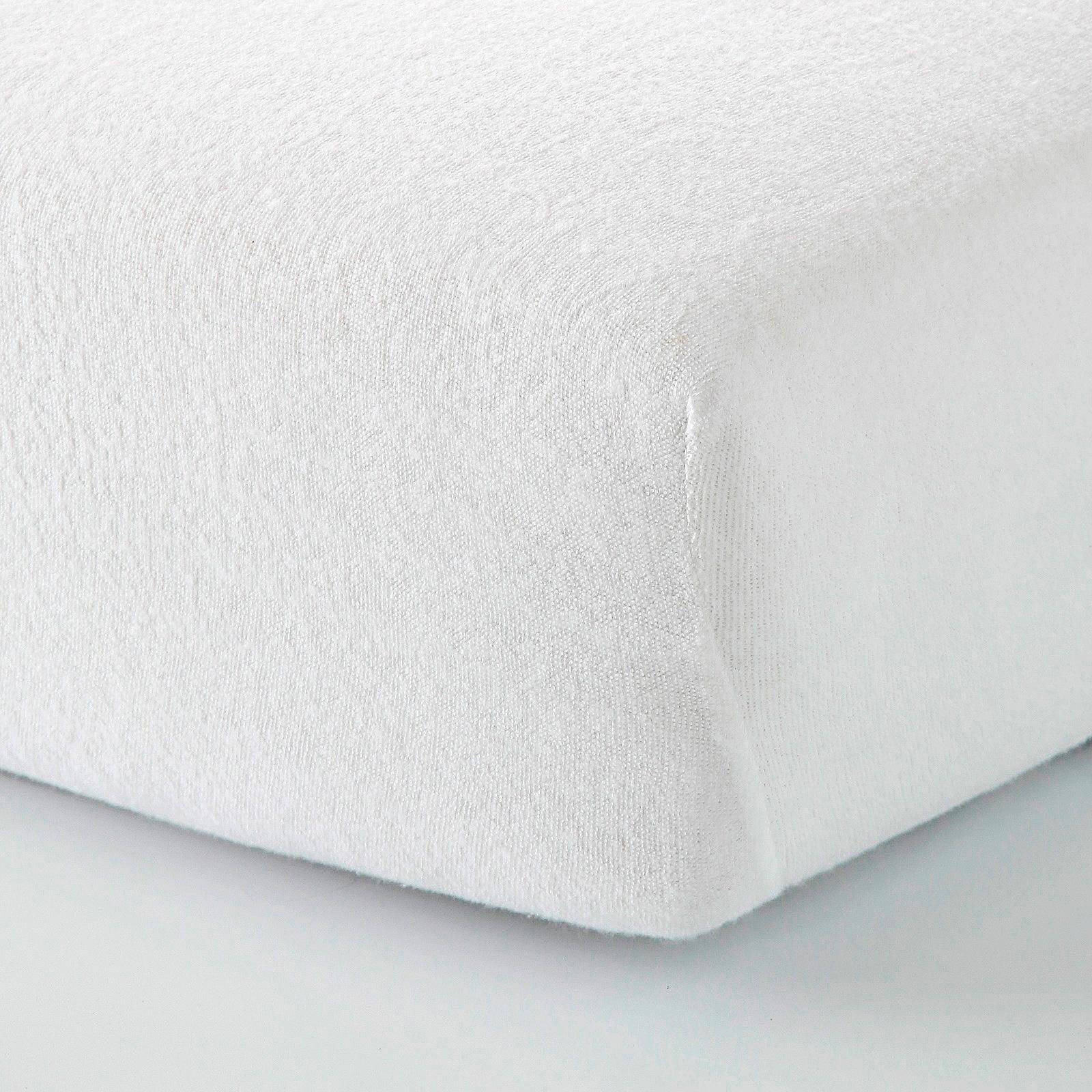 W katoenen molton hoeslaken (tot 25 cm matras) wit