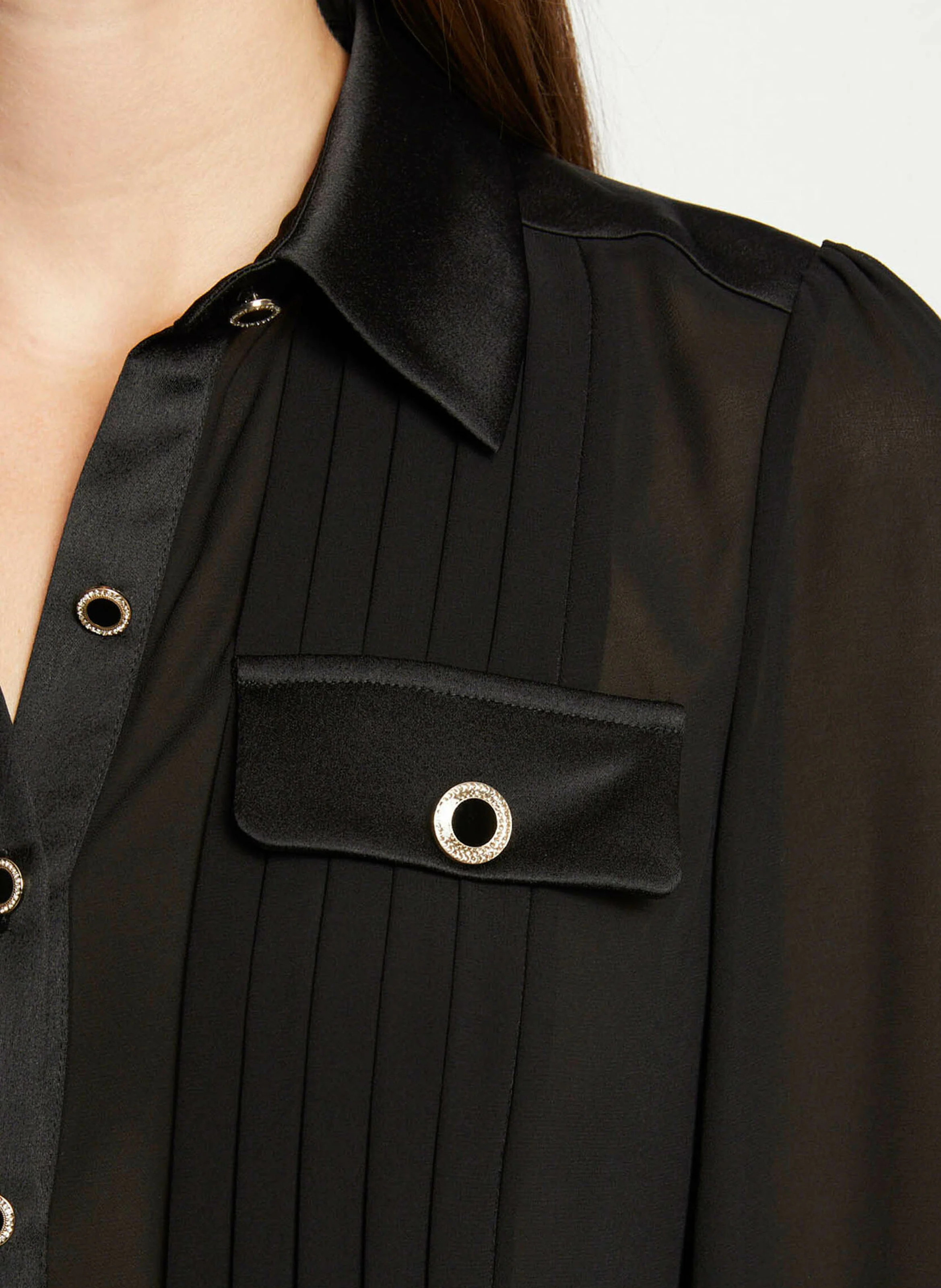 CLOCLO - Blouse col chemise | Noir