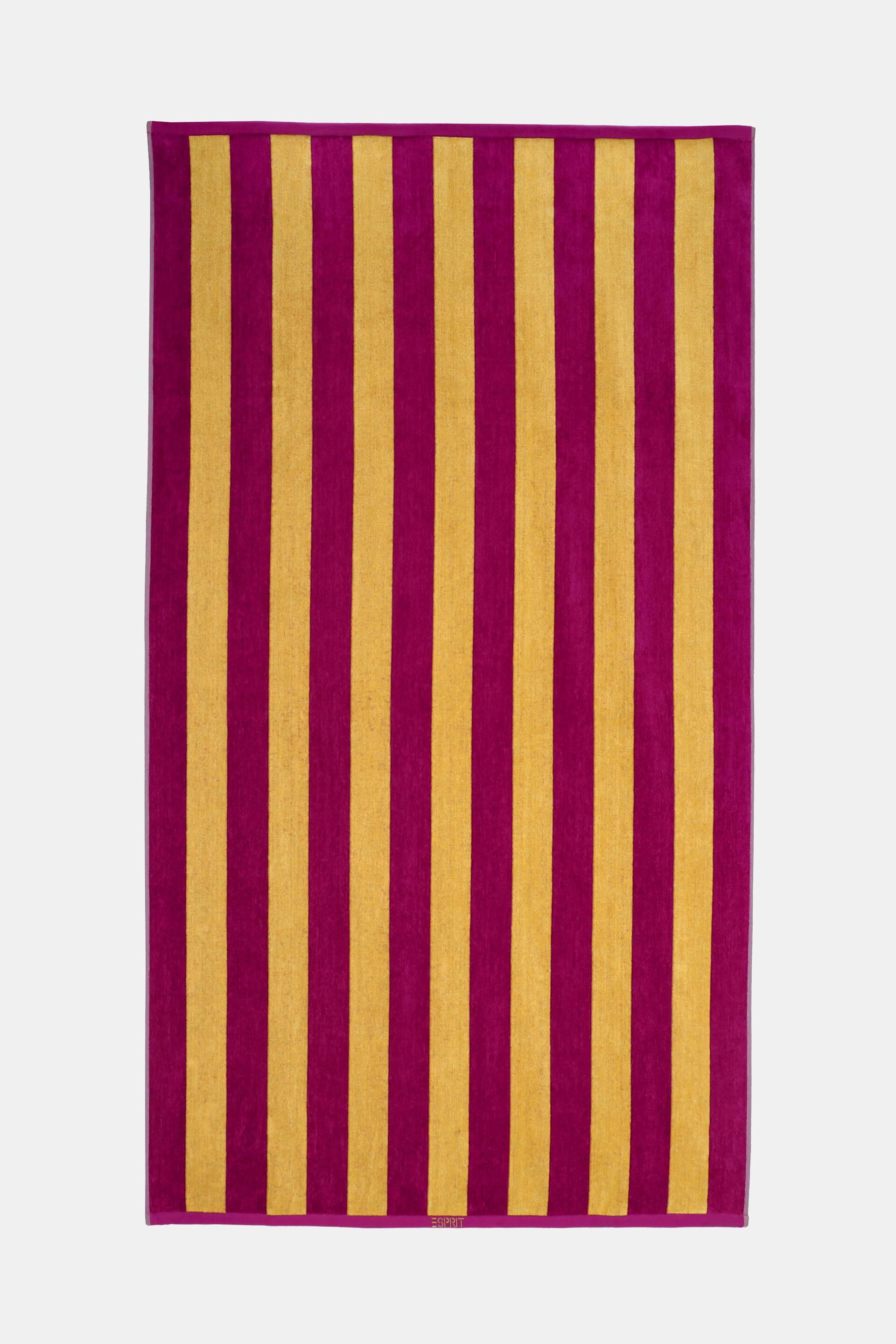 Serviette de plage au look rayé double face