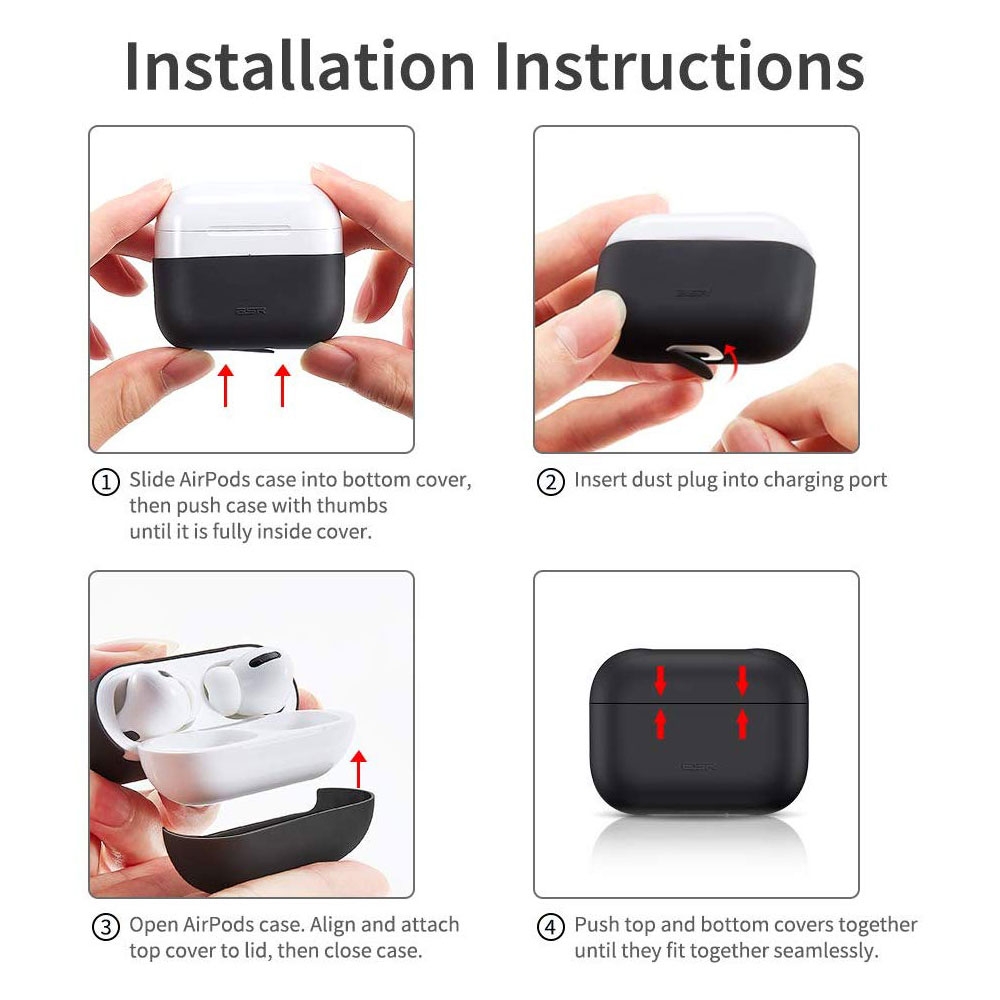 AirPods Pro Silikon Case Schutzhülle Ultra Thin Abdeckung - Hellrosa (Matt)