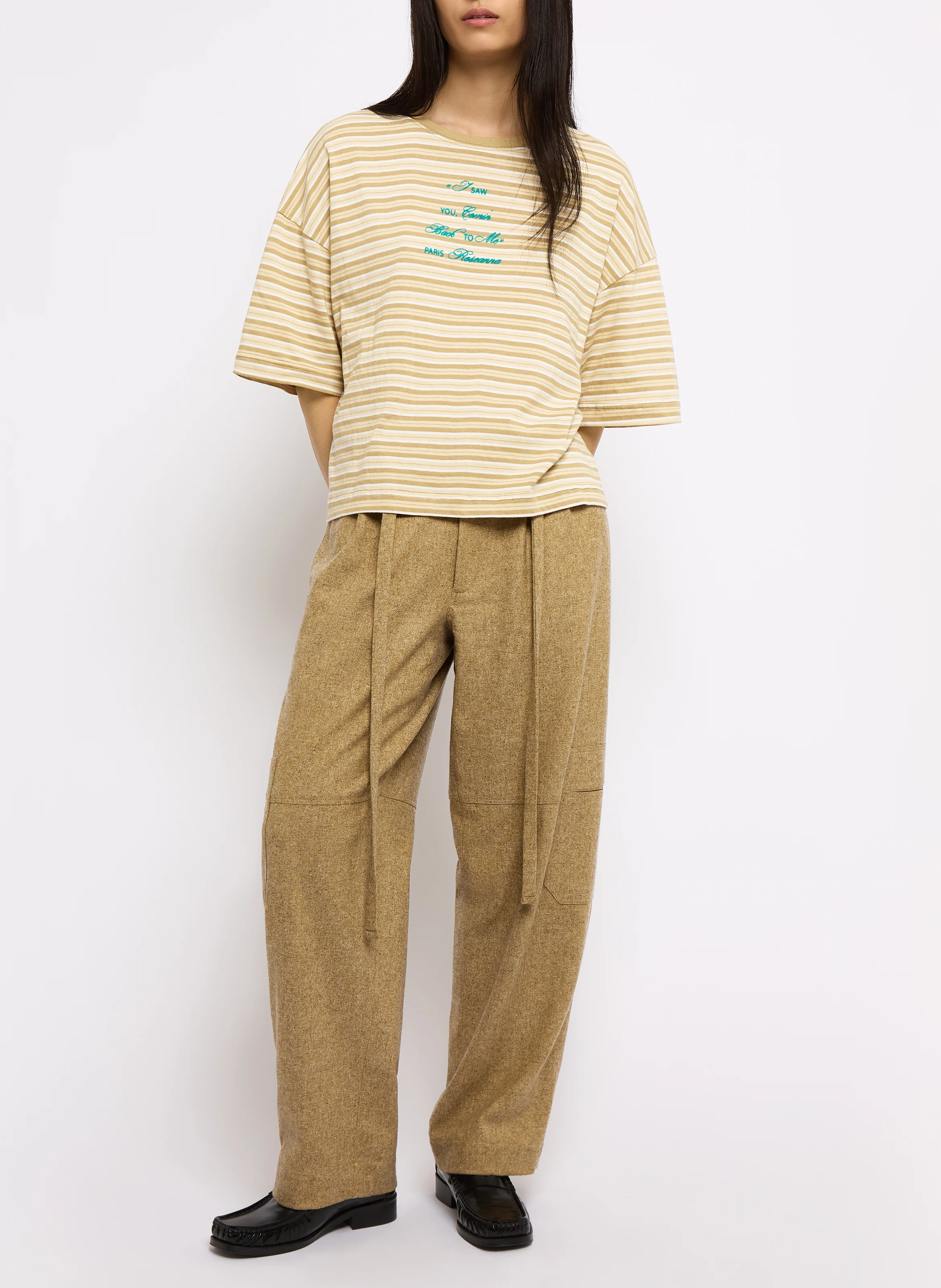 JEWEL - Pantalon cargo en laine mélangée | Beige
