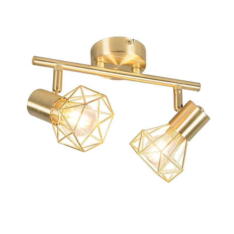 Art deco spot messing draai- en kantelbaar 2-lichts - Mosh