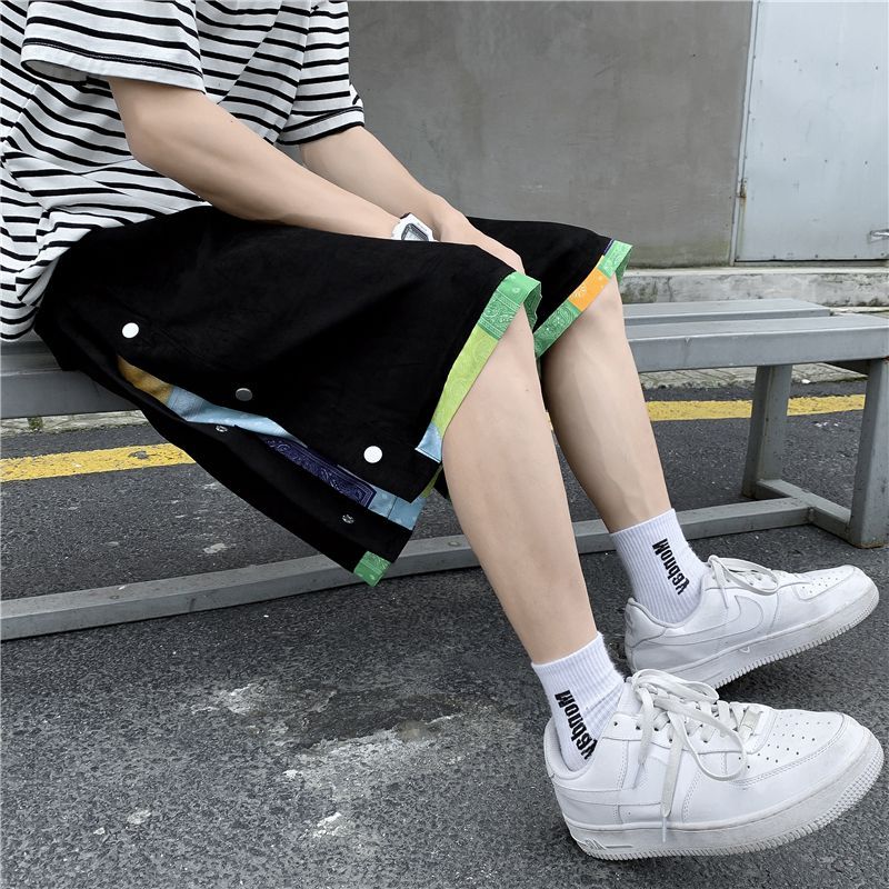 Shineon Studio - Rechte shorts met patroonprint en twee stukken