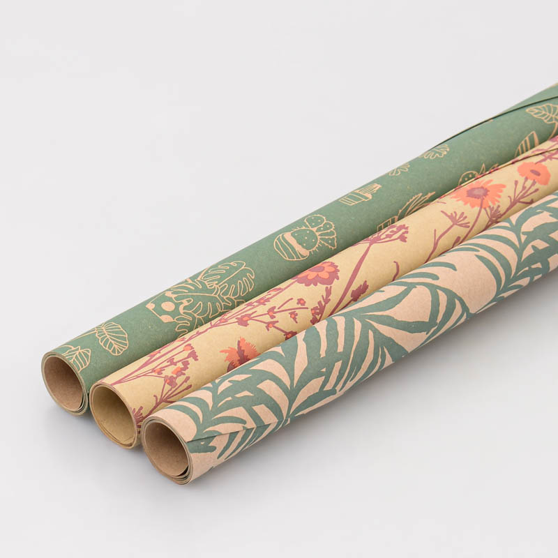 Papier cadeau kraft 'Flora'