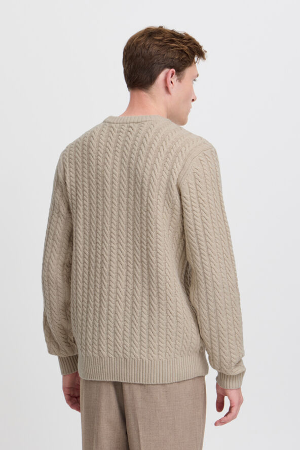 Casual Friday CFKARL cable wool mix knit Light sand