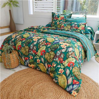 Linge de lit motif tropical - BECQUET CRÉATION
