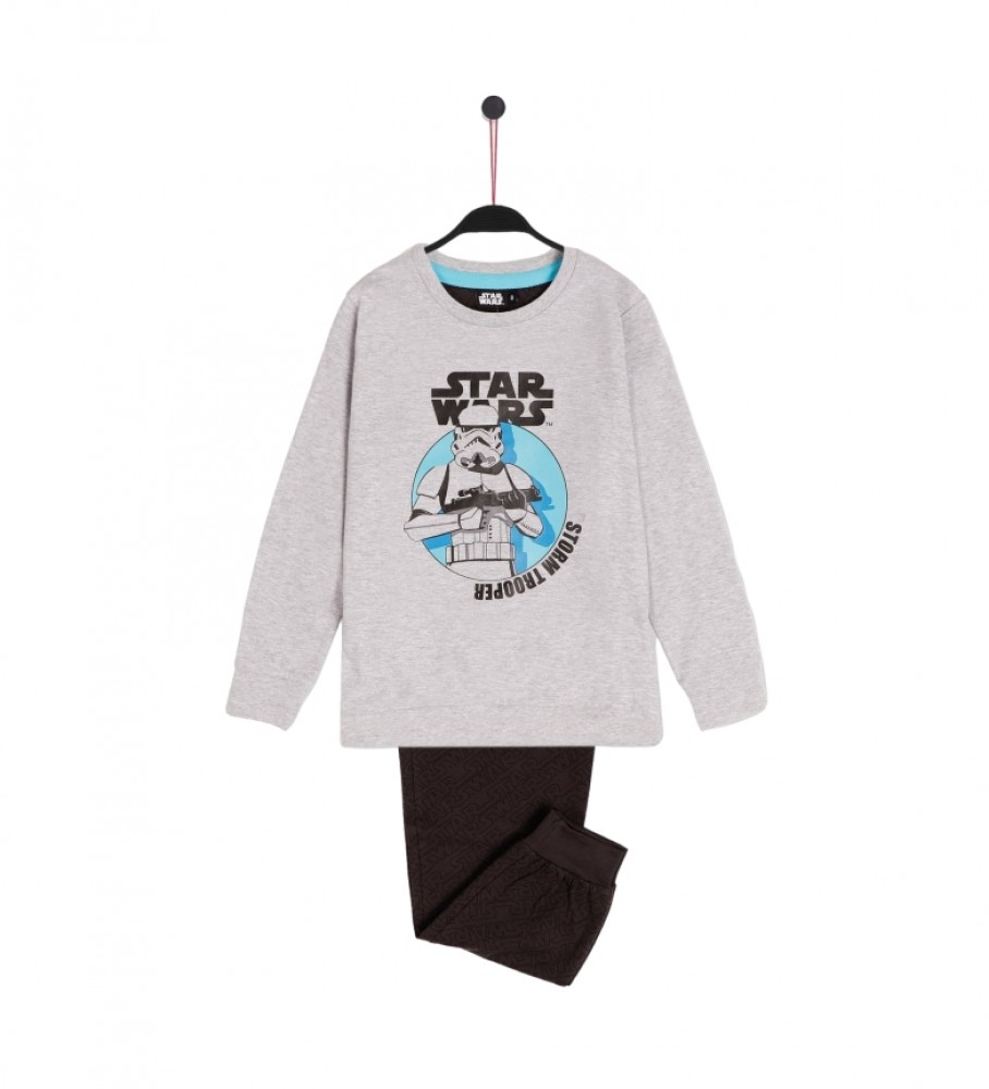 Pijama de manga comprida cinza com estampa de Stormtrooper da Disney