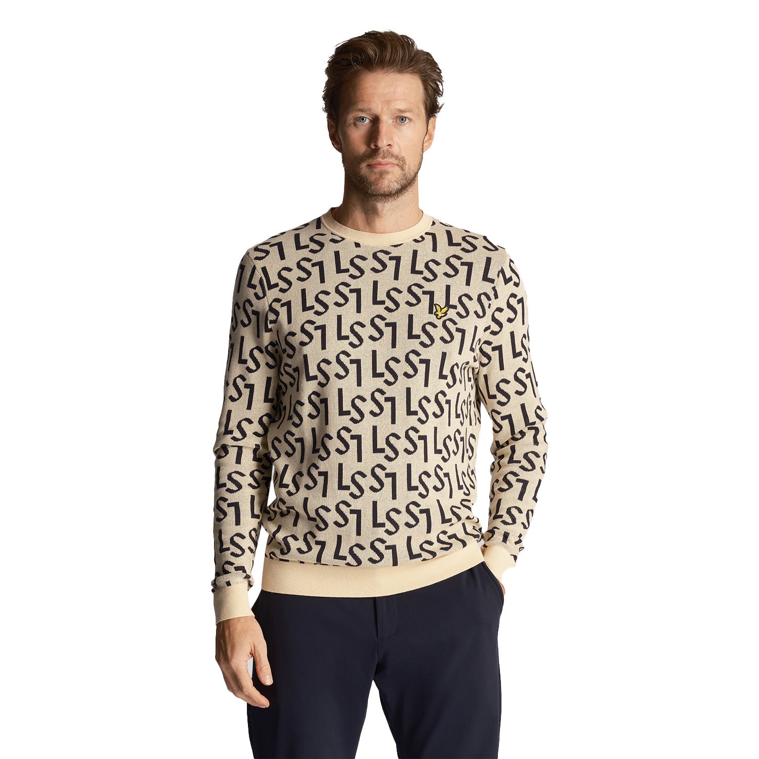 Lyle & Scott  Golf Monogram Knitted Crew Neck