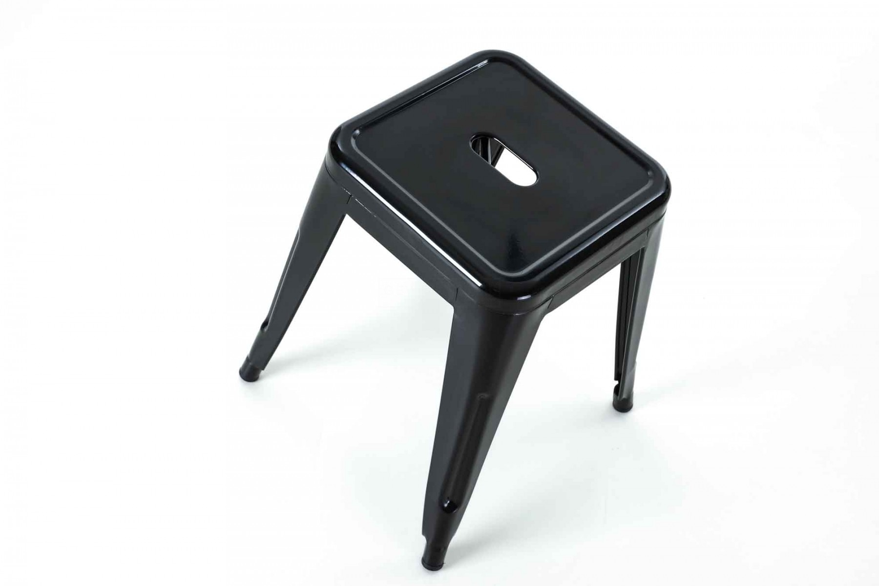 Metalen krukje Café (zithoogte 45 cm) Zwart
