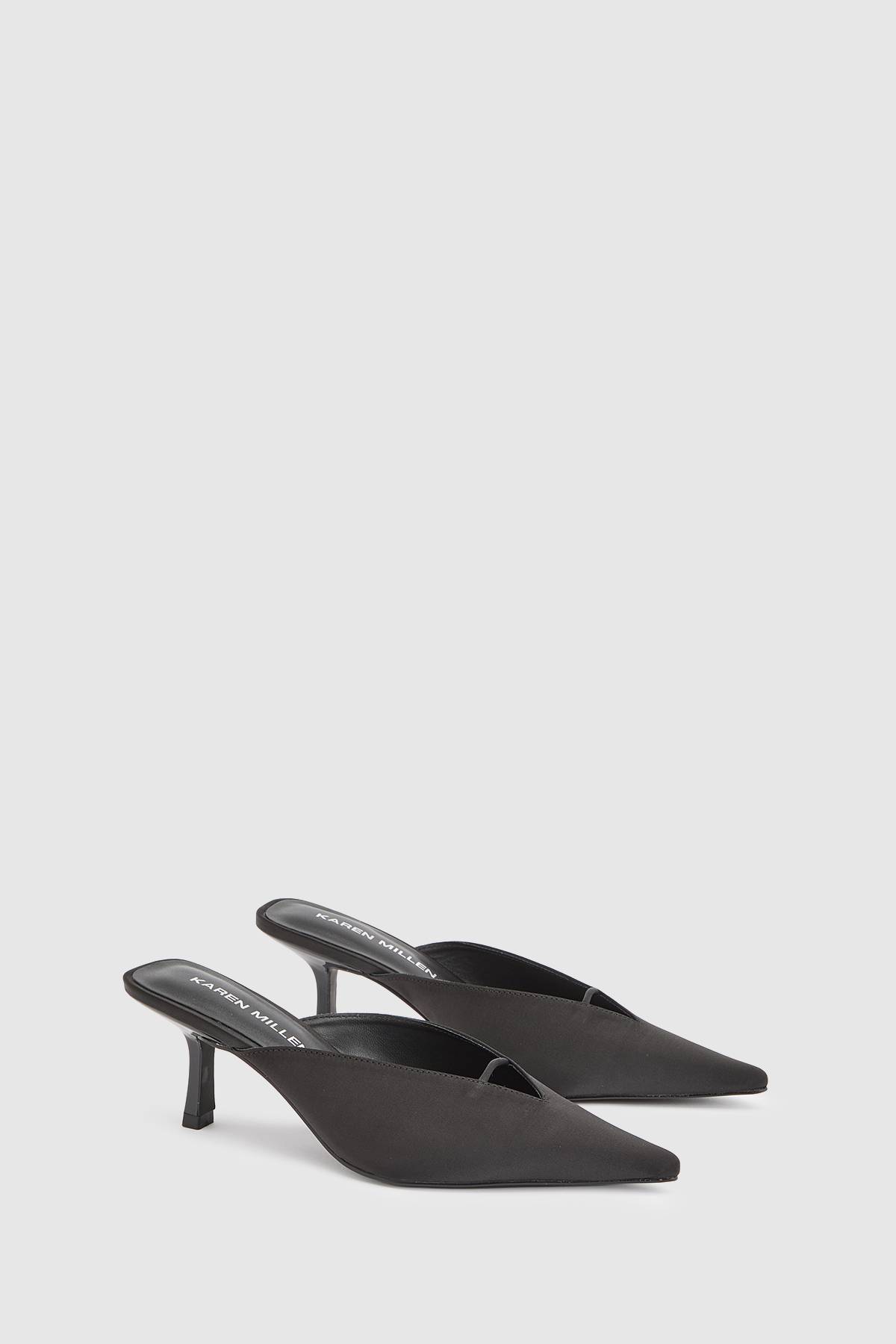 KarenMillen Mules À Talon En Satin Bout Fermé