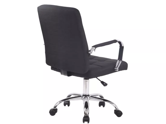 Chaise de bureau - Tissu & Métal chromé - Noir - Deli PRO