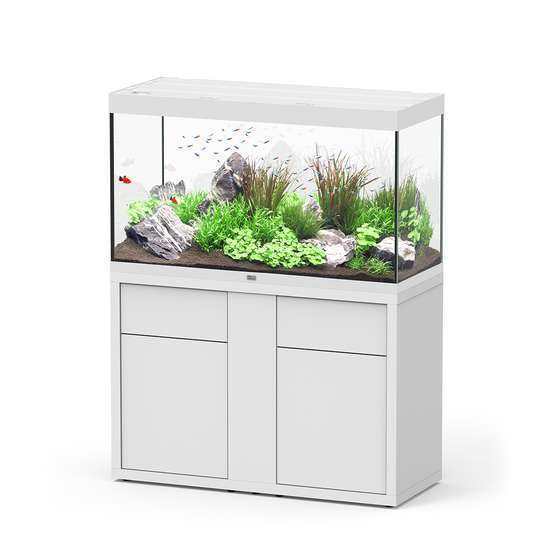 Aquarium et Meuble 2 portes Sublime Led 2.0 Blanc L.120x P.50x H.70 cm