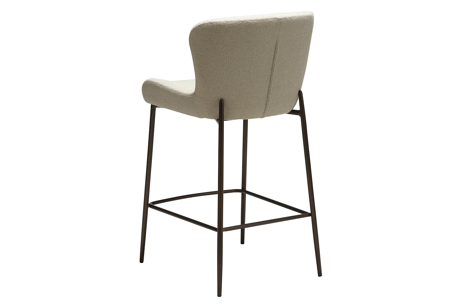 Glam counterstol Til kjøkkenøy eller lave barbord. Tekstil Bouclé Frosted Almond med antikk messing ben