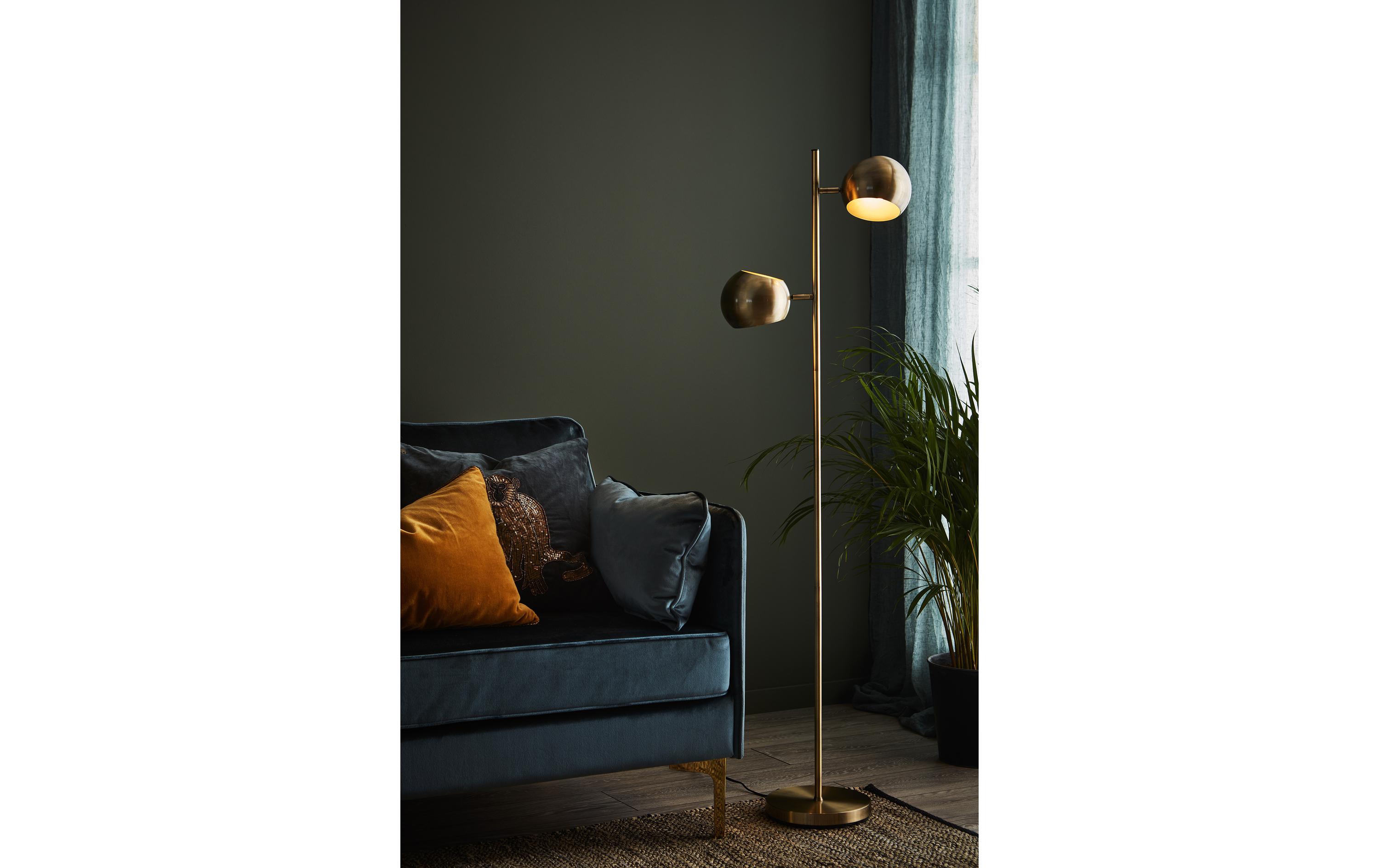 Stehleuchte Edgar, 2 x E14, max. 40W, Antique<br>Ständerlampe mit zwei Leuchtenköpfe